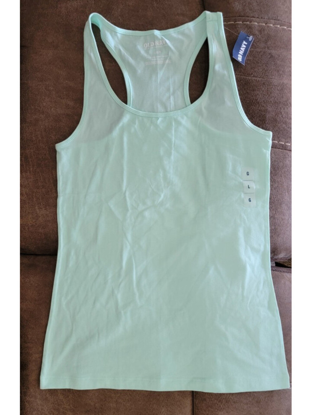 Old Navy Size Large Light Mint Green Fitted Racerback Tank Top NWT